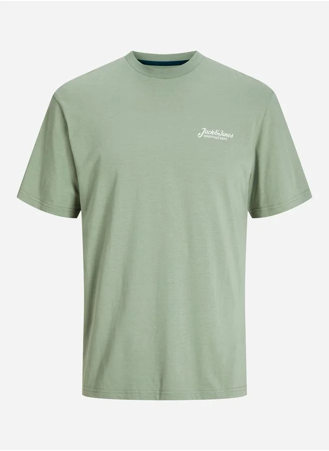 جاك اند جونز Slogan Print Crew Neck T-Shirt