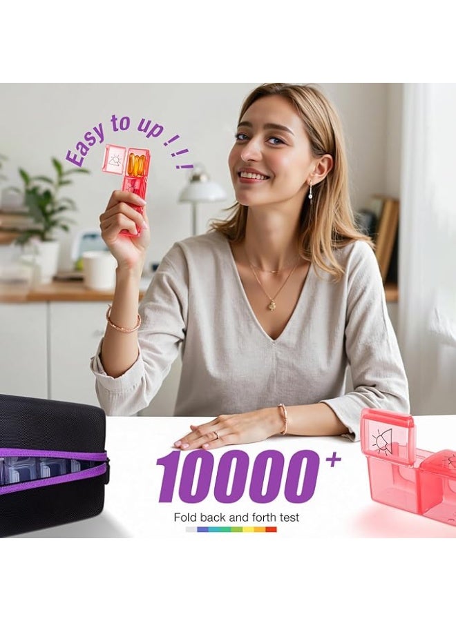 LENND Pill Organizer 3 Times a Days, Medicine Organizer Box with Portable Hard Shell and Pill Cutter, 31 Day Pill Box with Monthly and Weekly Sticker - Image 4