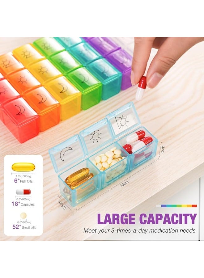 LENND Pill Organizer 3 Times a Days, Medicine Organizer Box with Portable Hard Shell and Pill Cutter, 31 Day Pill Box with Monthly and Weekly Sticker - Image 5