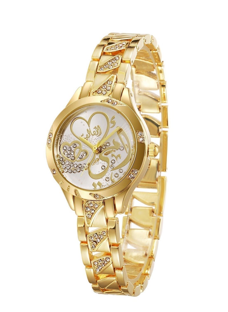 Elanova Elegant Women’s Watch for My Beloved Mother – Water Resistant with Stainless Steel Strap, Embellished with Crystals - Image 1