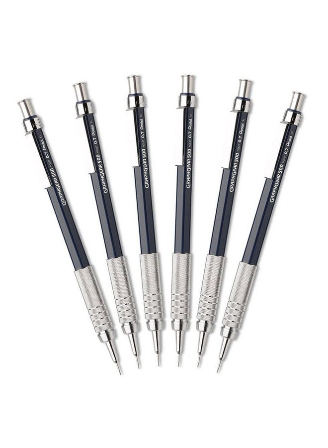 Pentel Graphgear 500 Automatic Drafting Pencil 0.7Mm Blue Pack Of 6 - Image 1
