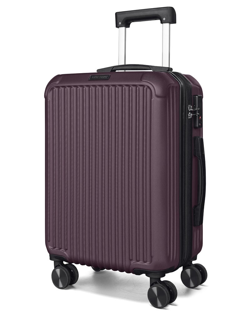 LIGHT FLIGHT Carry On Luggage 22x14x9 Airline Approved, Durable Hard Shell Carry On Suitcases with Wheels, Expandable Hardside Lightweight Travel Luggage with TSA Lock, Lilac - Image 1