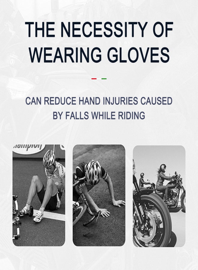 BSDDP Genuine Sheepskin Gloves Breathable Full-fingers Durable Perforated Leather Gloves Hand Protector for Racing Motor Cycling - Image 4