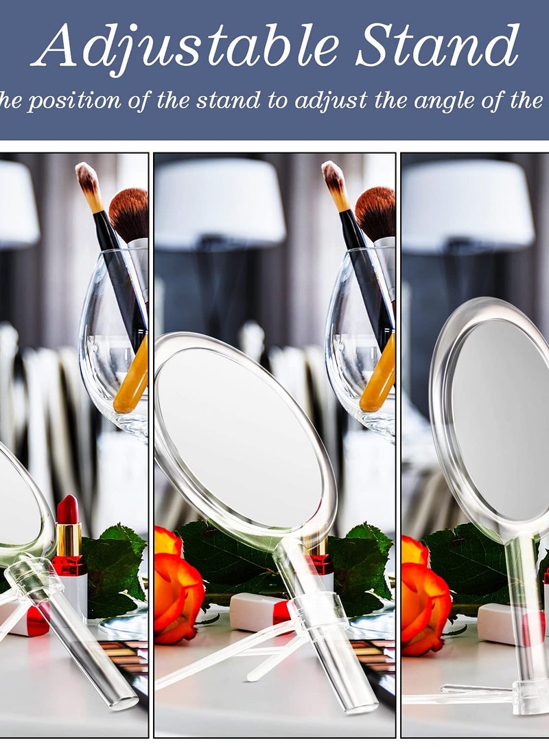 KASTWAVE مرآة محمولة مزدوجة الجوانب مع حامل 1X/10X مرآة مكبرة مع مقبض واضحة مرآة محمولة مزدوجة الجوانب للمكياج، أدوات المكياج للنساء والفتيات، ملحقات المنزل والسفر - Image 5