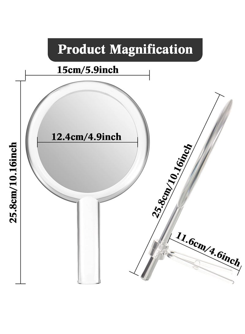 KASTWAVE مرآة محمولة مزدوجة الجوانب مع حامل 1X/10X مرآة مكبرة مع مقبض واضحة مرآة محمولة مزدوجة الجوانب للمكياج، أدوات المكياج للنساء والفتيات، ملحقات المنزل والسفر - Image 2