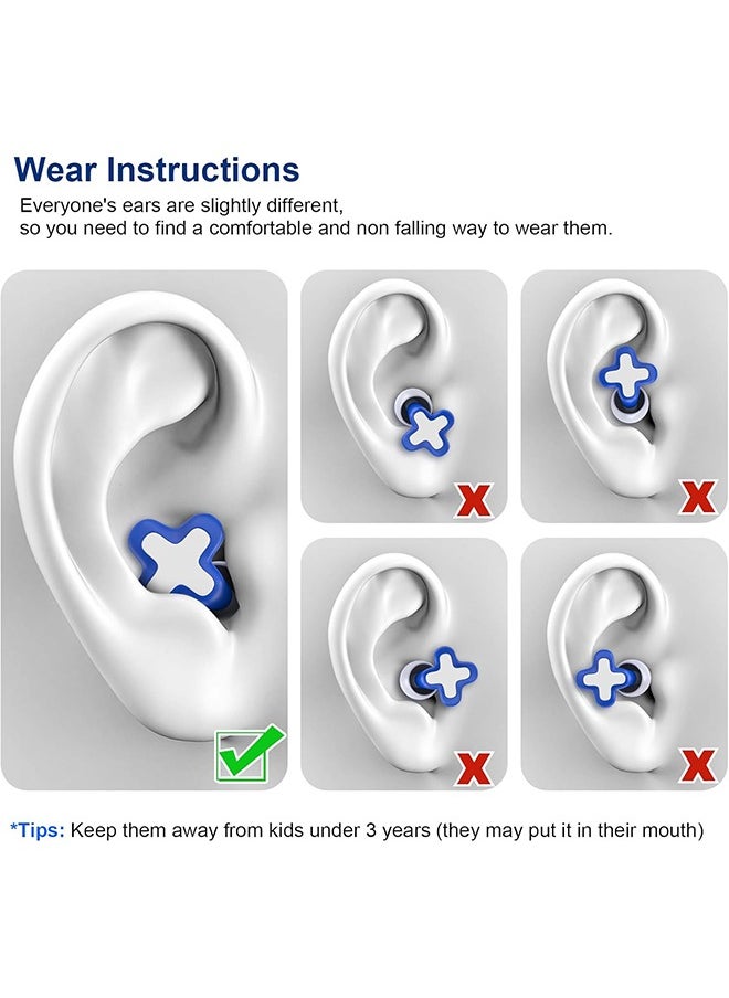 Lemon Ear Plugs for Noise Reduction, Reusable Flexible Silicone EarPlugs for Sleeping, Concerts, Motorcycles, Airplanes & Noise Sensitivity, Three Sizes (S/M/L) - 35dB Noise Cancelling (Blue)  - Image 4
