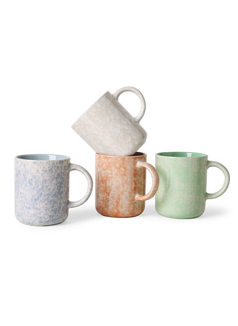 17 OZ Coffee Mugs Set of 4, Ceramic Modern Coffee Mugs Set with handle for Tea/Latte/Milk/Cocoa. (colorful-plus, 4 Count（Pack of 1）)