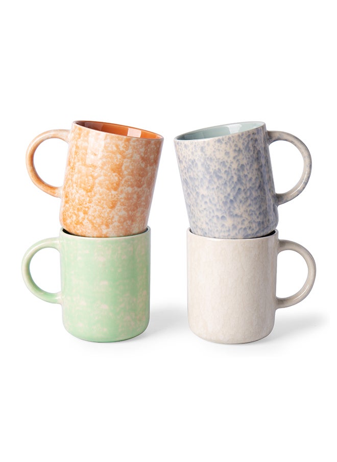 17 OZ Coffee Mugs Set of 4, Ceramic Modern Coffee Mugs Set with handle for Tea/Latte/Milk/Cocoa. (colorful-plus, 4 Count（Pack of 1）)