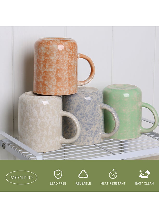 17 OZ Coffee Mugs Set of 4, Ceramic Modern Coffee Mugs Set with handle for Tea/Latte/Milk/Cocoa. (colorful-plus, 4 Count（Pack of 1）)
