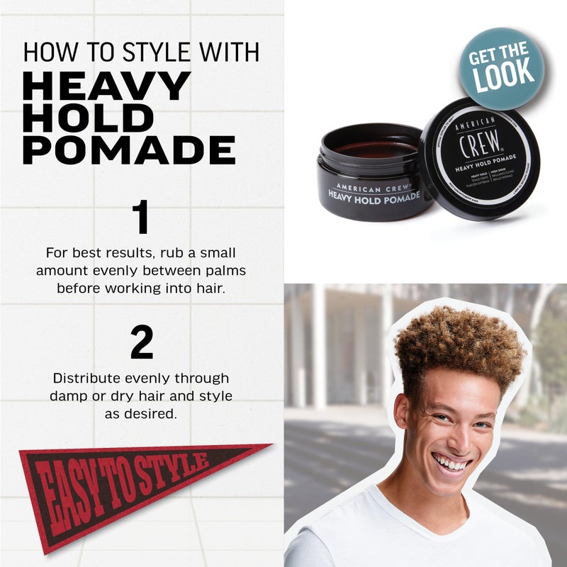 American Crew Men's Hair Pomade, Like Styling Gel with Heavy Hold & High Shine, Stocking Stuffer for Him, 3 oz - Image 5