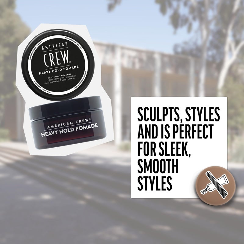 American Crew Men's Hair Pomade, Like Styling Gel with Heavy Hold & High Shine, Stocking Stuffer for Him, 3 oz - Image 4