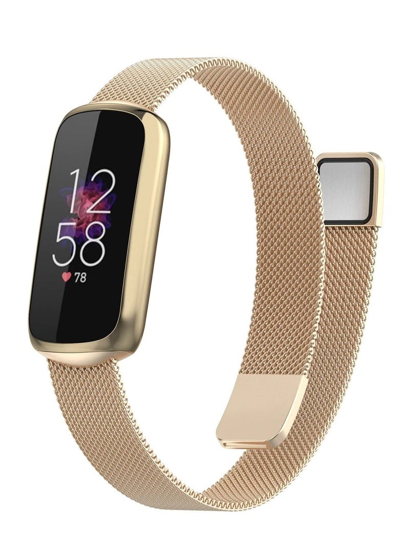 Stainless Steel Mesh Magnetic Milanese Replacement Metal Bands for Fitbit Luxe Special Edition Smartwatch Fitness Tracker  - Image 1