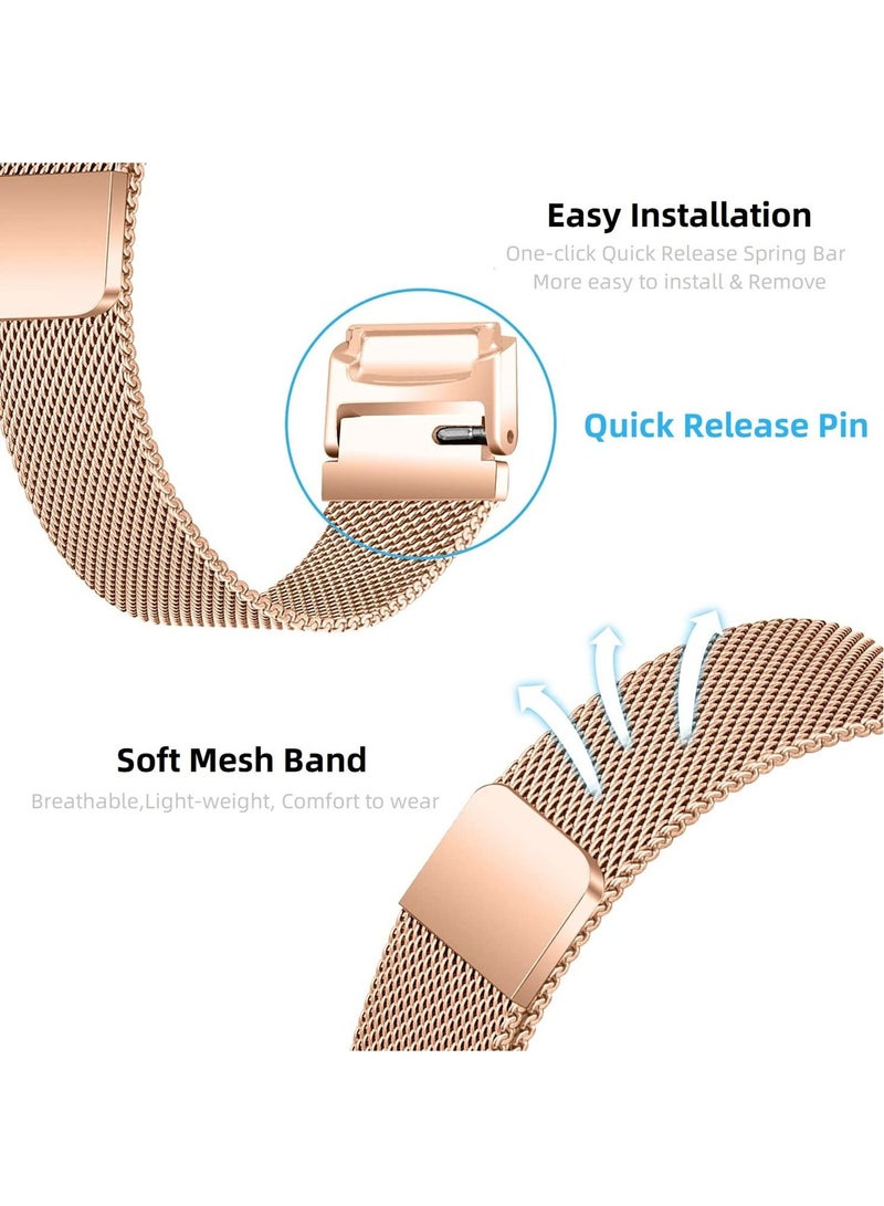 Stainless Steel Mesh Magnetic Milanese Replacement Metal Bands for Fitbit Luxe Special Edition Smartwatch Fitness Tracker  - Image 4