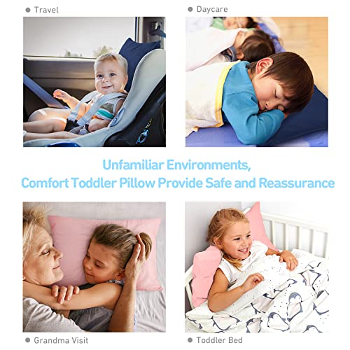 Babebay Toddler Pillow,13X18 Soft Kid Pillow for Sleeping, Machine Washable Toddler Pillow with Cotton Pillowcase, Age 2 to 5 (Pink) - Image 4