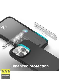 huanmate Stylish Silicone Case Cover For Apple iPhone 15 Pro Max Black  - Image 4