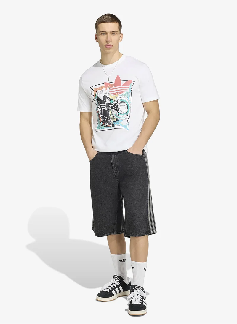 Adidas Originals WHITE Archive Anime Football Graphic T-Shirt for Men | Best Price UAE