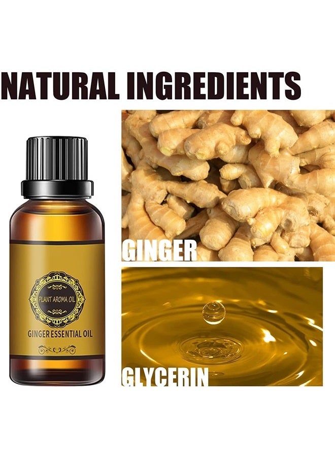 Ankooy 10 Pack Belly Drainage Ginger Oil, Ginger Oil Lymphatic Drainage Massage Oil, Natural Lymphatic Drainage Ginger Oil,Ginger Massage Oil,Plant Aroma Oil,100% Natural Ginger Essential Oil - Image 1