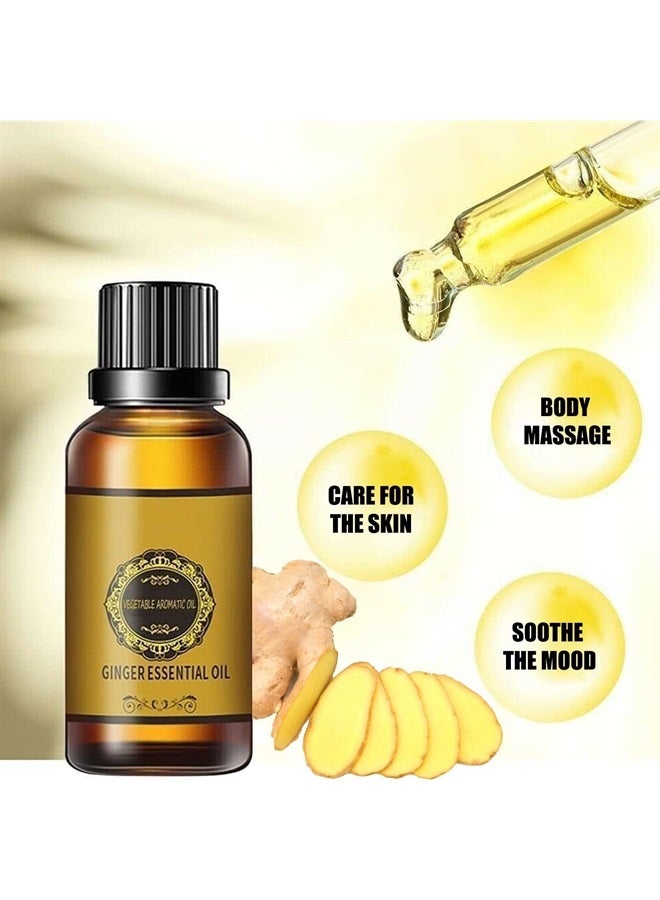 Ankooy 10 Pack Belly Drainage Ginger Oil, Ginger Oil Lymphatic Drainage Massage Oil, Natural Lymphatic Drainage Ginger Oil,Ginger Massage Oil,Plant Aroma Oil,100% Natural Ginger Essential Oil - Image 3