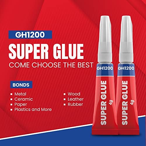 GH1200 4 Gram x 8 Strong Super Glue All Purpose with Anticlog Cap Super Fast Strong Adhesive superglue Cyanoacrylate Glue for Hard Plastics DIY Crafts and Many More - Image 3