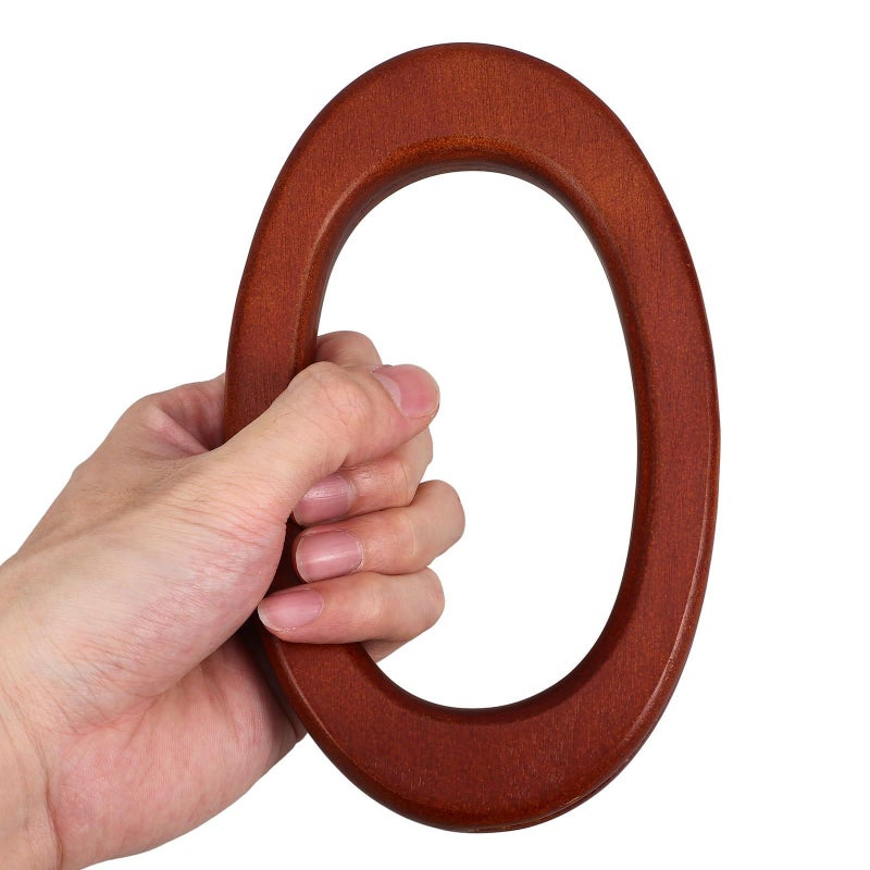 Oval Wooden Bag Handles 2pcs With Card Slot For DIY Tote Bag Replacement - Image 4