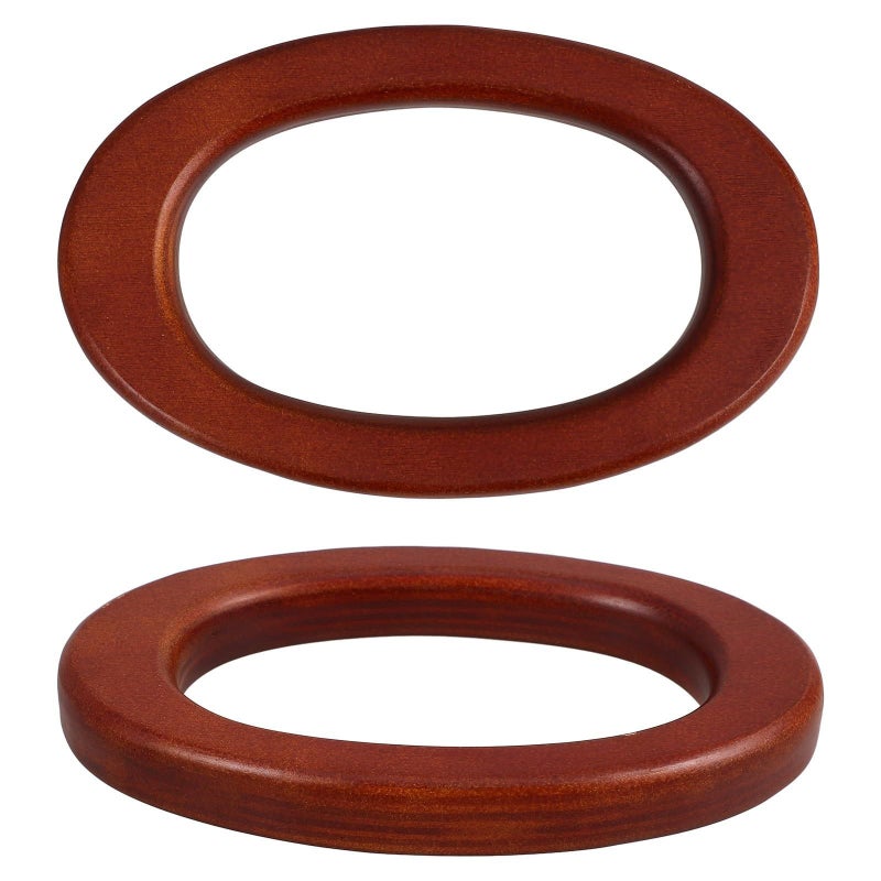 Oval Wooden Bag Handles 2pcs With Card Slot For DIY Tote Bag Replacement - Image 2