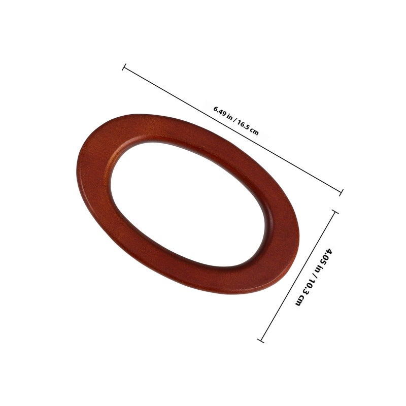 Oval Wooden Bag Handles 2pcs With Card Slot For DIY Tote Bag Replacement - Image 3