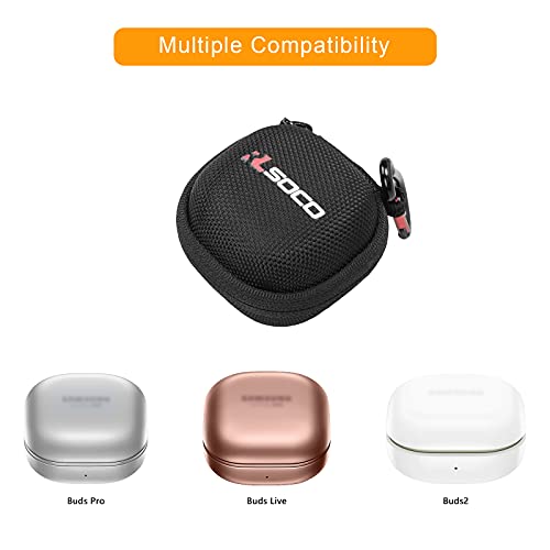 RLSOCO Hard Case for Samsung Galaxy Buds FE/2 Pro/Core/2/Live/Buds Pro True Wireless Bluetooth Earbud Headphones (Black) - Image 2
