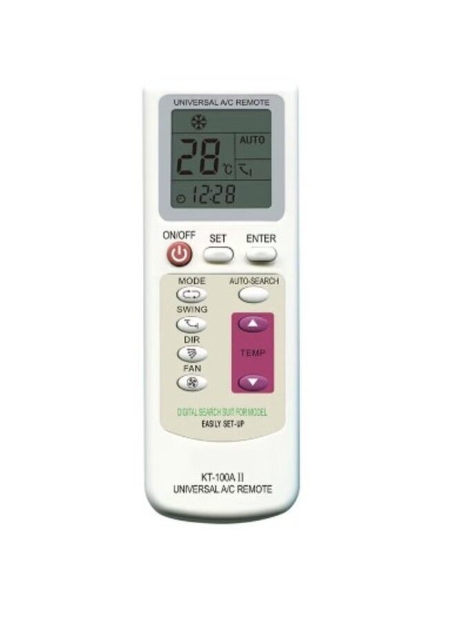 Universal Air Conditioner Remote Control KT-100AII Off White