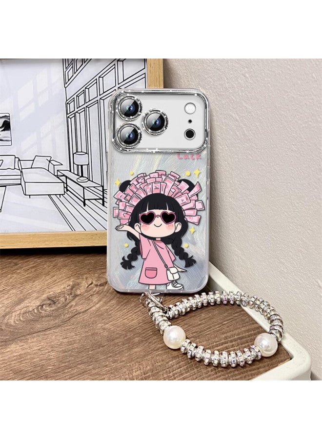 Jiang Ming Jiangming Iphone 17 Pro Case, Iphone 17 Pro Protective Cover, Shockproof Full Protection, High-end Creative Design For Men And Women, Feather Shell, Rich Girl Style With Bracelet - Image 3