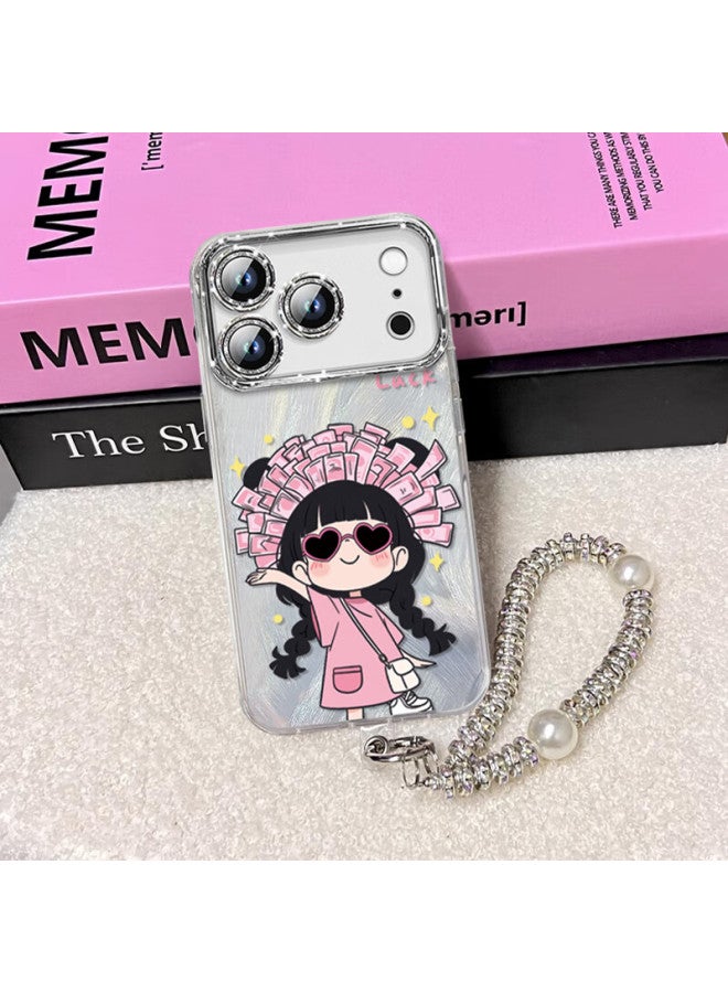 Jiang Ming Jiangming Iphone 17 Pro Case, Iphone 17 Pro Protective Cover, Shockproof Full Protection, High-end Creative Design For Men And Women, Feather Shell, Rich Girl Style With Bracelet - Image 2