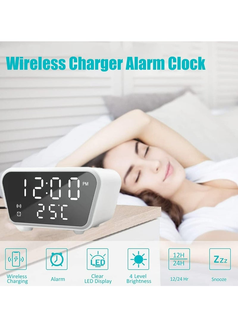 Generic - Wireless Charger Alarm Clock Bluetooth Speaker LED Smart Digital Clock Table Electronic Desktop Clocks USB 15W Fast Charger - Image 1