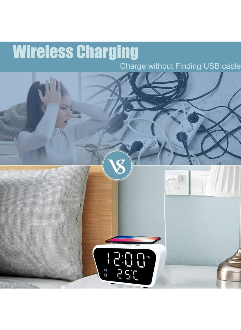 Generic - Wireless Charger Alarm Clock Bluetooth Speaker LED Smart Digital Clock Table Electronic Desktop Clocks USB 15W Fast Charger - Image 1