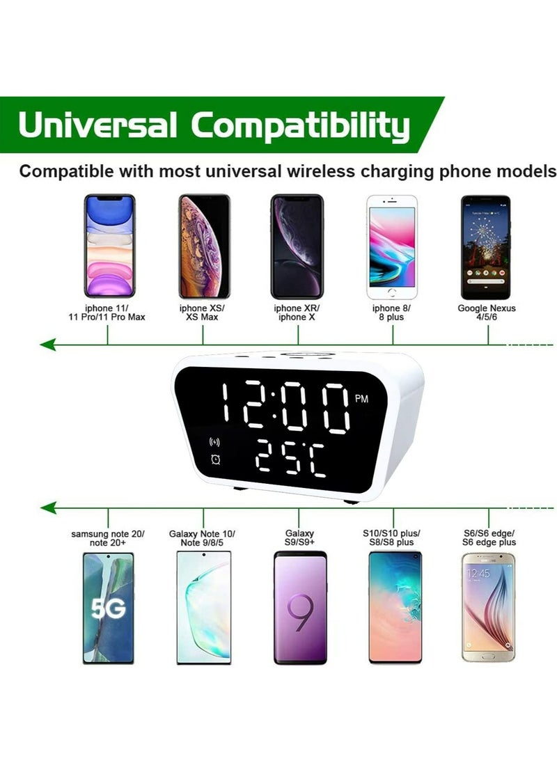 Generic - Wireless Charger Alarm Clock Bluetooth Speaker LED Smart Digital Clock Table Electronic Desktop Clocks USB 15W Fast Charger - Image 1