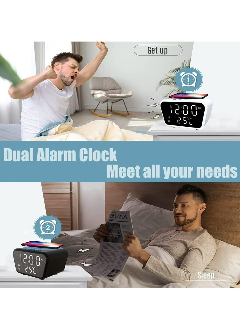 Generic - Wireless Charger Alarm Clock Bluetooth Speaker LED Smart Digital Clock Table Electronic Desktop Clocks USB 15W Fast Charger - Image 1