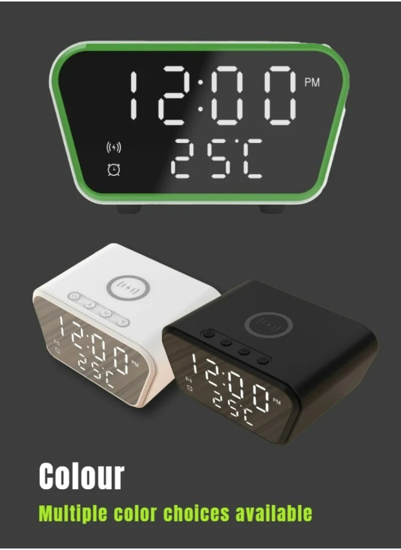 Generic - Wireless Charger Alarm Clock Bluetooth Speaker LED Smart Digital Clock Table Electronic Desktop Clocks USB 15W Fast Charger - Image 1