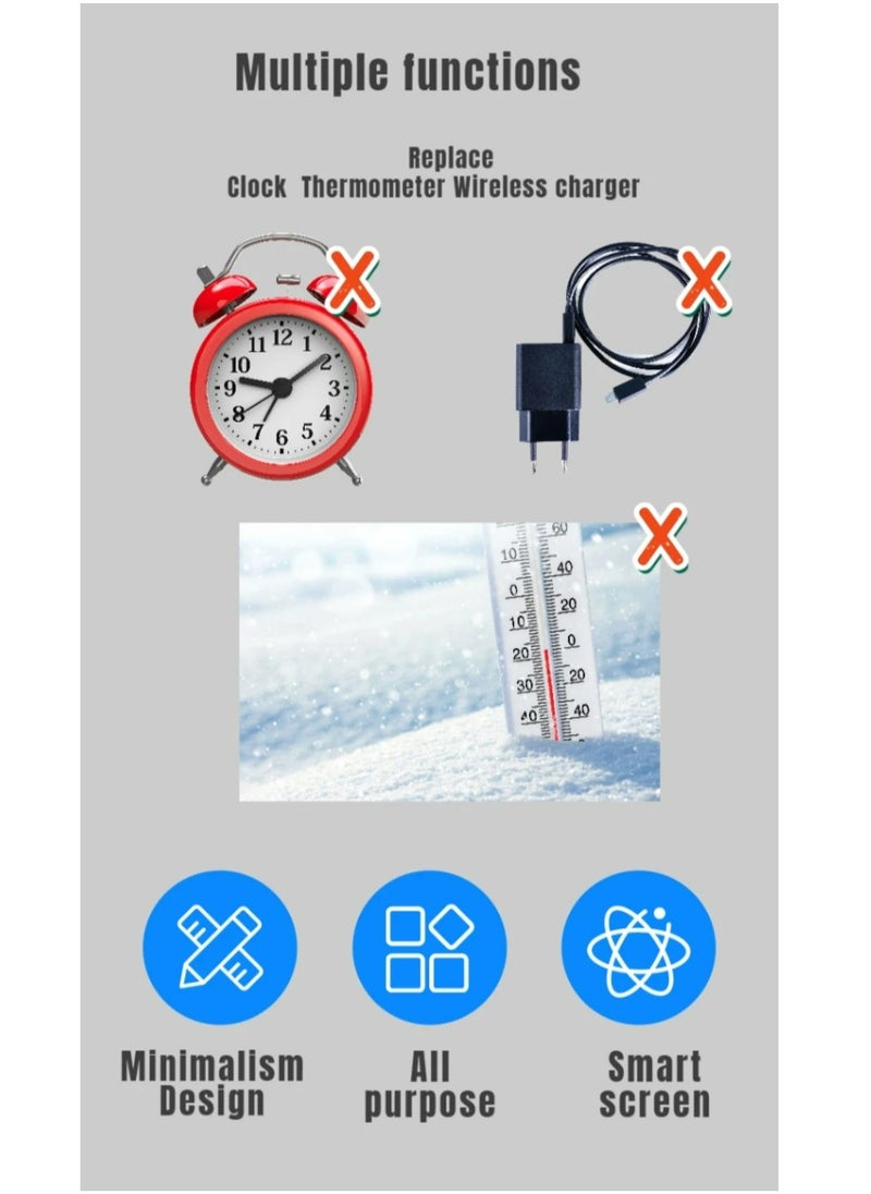 Generic - Wireless Charger Alarm Clock Bluetooth Speaker LED Smart Digital Clock Table Electronic Desktop Clocks USB 15W Fast Charger - Image 1