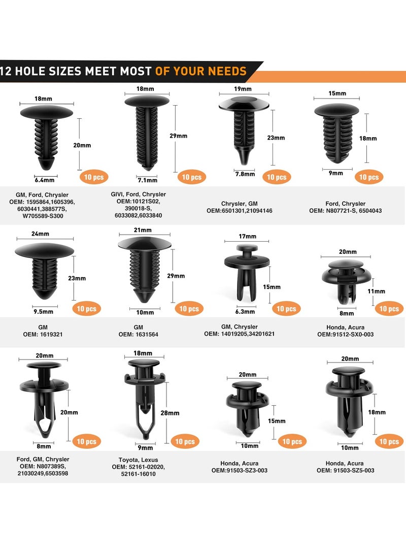 Excefore 238 قطعة أداة إزالة الزخارف ، مجموعة مشبك تثبيت دبابيس الدفع للسيارات ، أداة إزالة طرف المشبك السريع ، مشابك كابل لاصقة ، مجموعة أدوات رفع لإزالة لوحة السيارة وراديو السيارة ، كماشة مشبك السيارة - Image 5