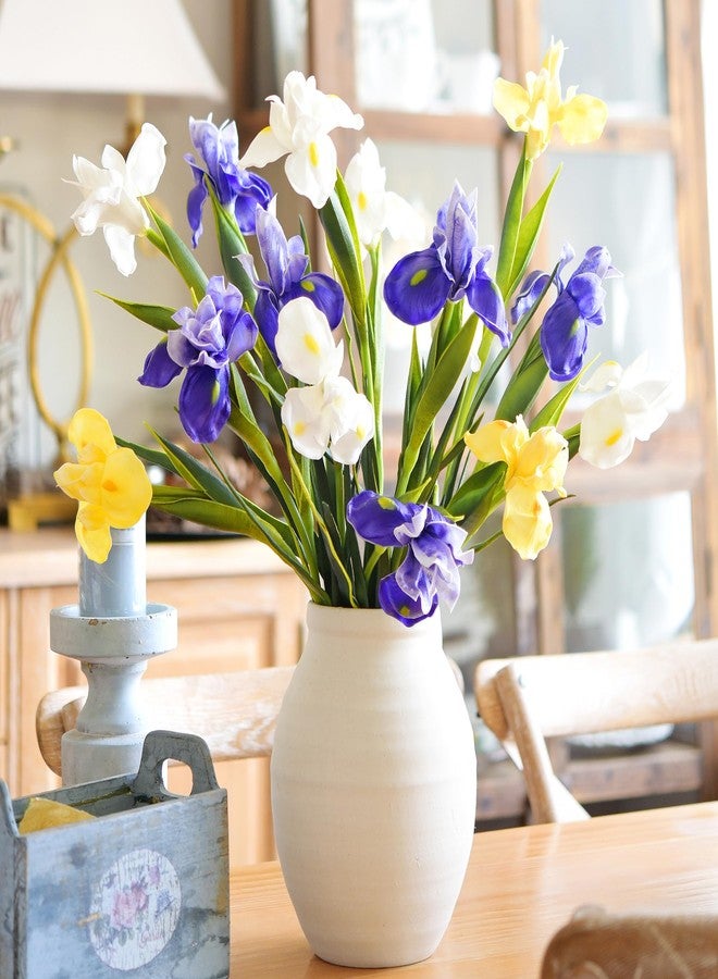 FiveSeasonStuff 6 Long-Stem Real Touch Artificial Purple Irises – Realistic Faux Flowers for Home Décor, Wedding Bouquets, Centerpieces & Floral Arrangements - Image 4