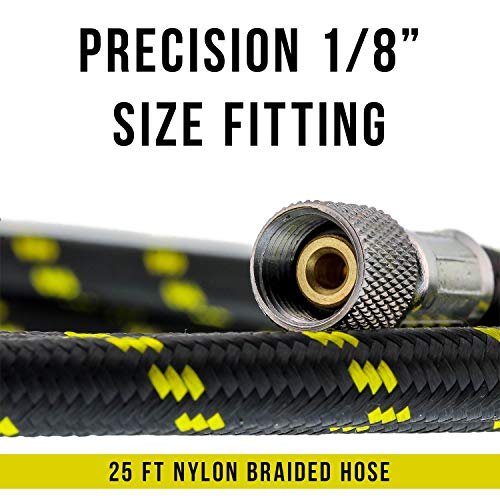 Master Airbrush Premium 25 Foot Nylon Braided Airbrush Hose - 1/8" BSP Air Brush Adapter Fitting Connectors on Both Ends - Image 2