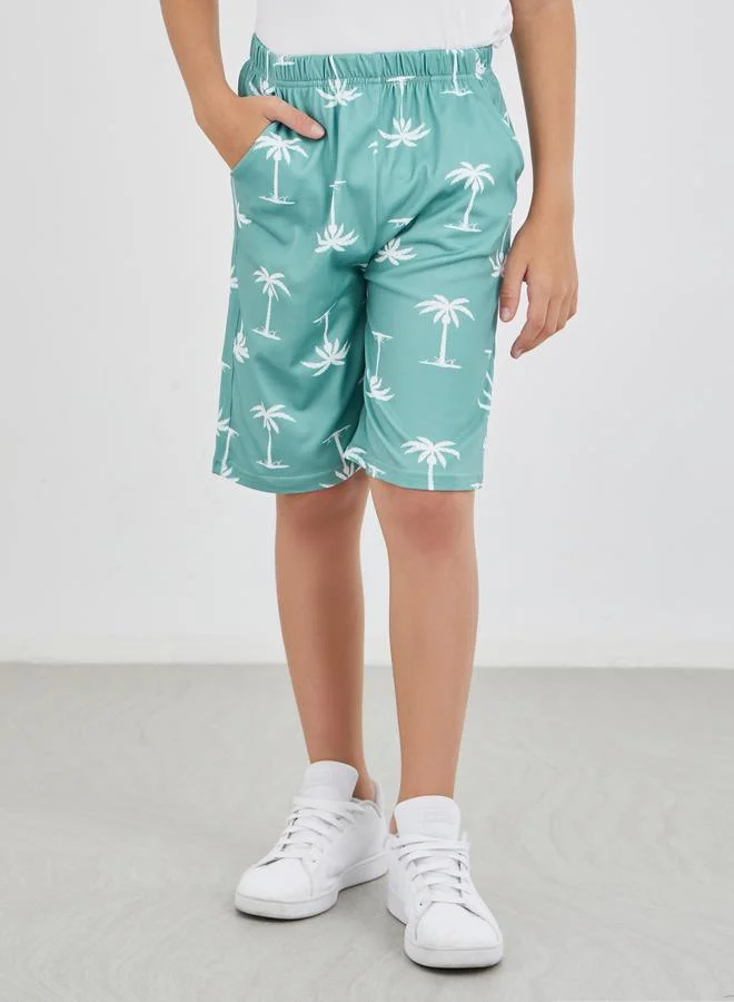 Styli Styli Slogan Print Short Sleeve T-Shirt and Shorts Set