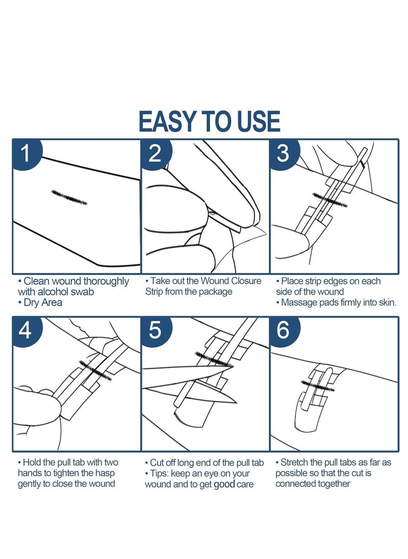 Generic Wound Closure Strips, Emergency Laceration Closure Kit to Repair Individual Combine Wounds Without Stitches, Butterfly Bandages for Wound Closure to Close, Cover Wounds 3 Pcs  - Image 3