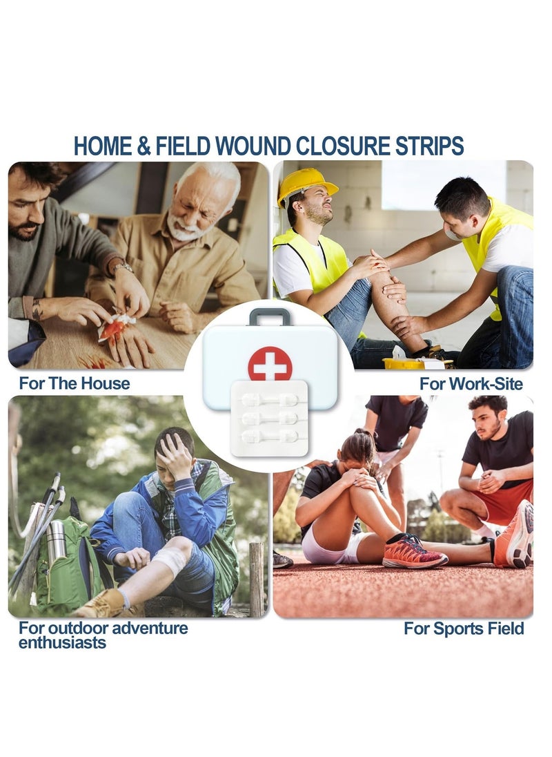 Generic Wound Closure Strips, Emergency Laceration Closure Kit to Repair Individual Combine Wounds Without Stitches, Butterfly Bandages for Wound Closure to Close, Cover Wounds 3 Pcs  - Image 4