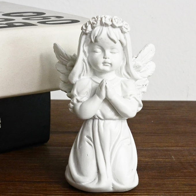 Resin Angel Figures Resin Angel Statue Angel Statue Angel Figure Sculpture Art Ornament for Living Room Desk Bedside Table Wedding Decoration Girls