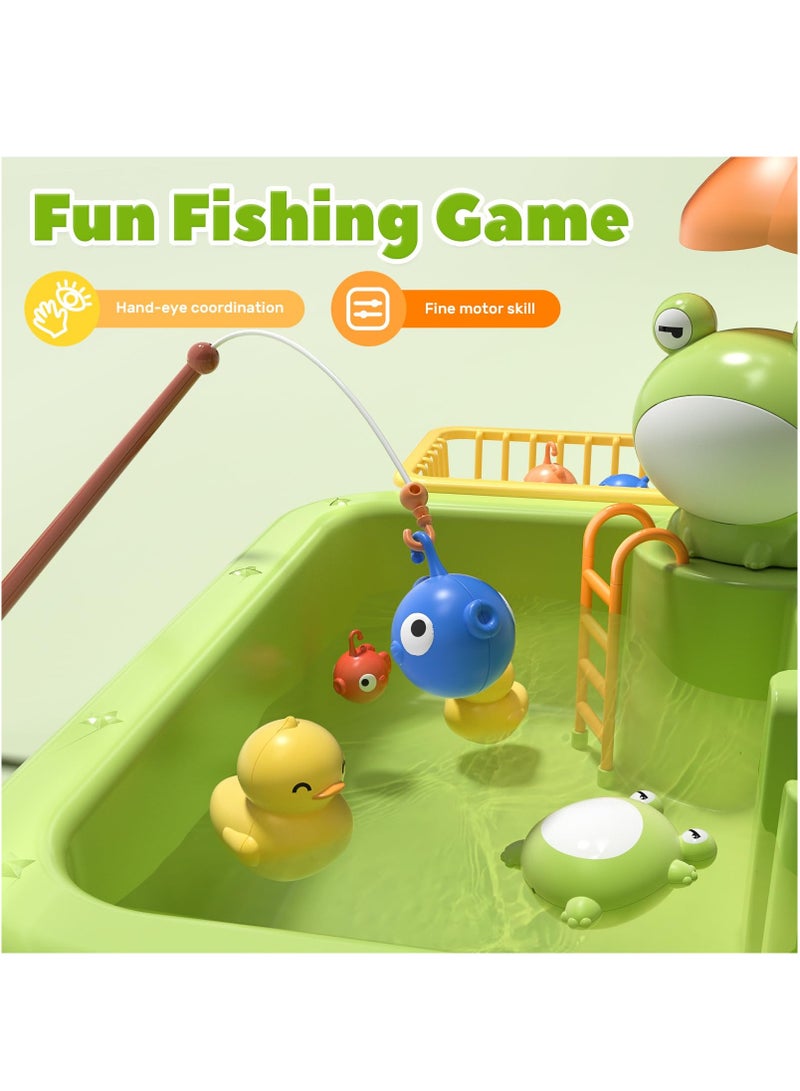 شو وو العب بالوعة مع المياه الجارية، ألعاب حوض المطبخ مع صنبور كهربائي مطور، العب ملحقات ألعاب المطبخ، ألعاب الصيد العائمة على حمام السباحة للعب في الماء، لعبة لعب الأدوار للأطفال في غسالة الأطباق - Image 5