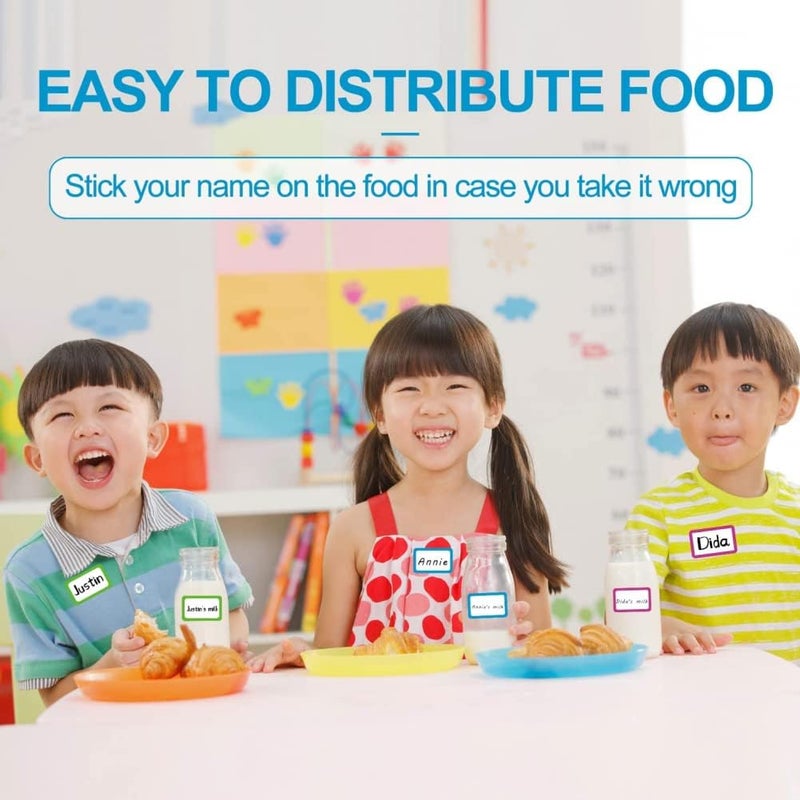 Goodern 300Pcs Colorful Plain Name Tag Sticker Labels Name Stickers With Perforated Line,Personalized Stickers,Name Tag Labels,Name Tag Stickers For Office School Meeting,Kids Teachers And Mailing - Image 4