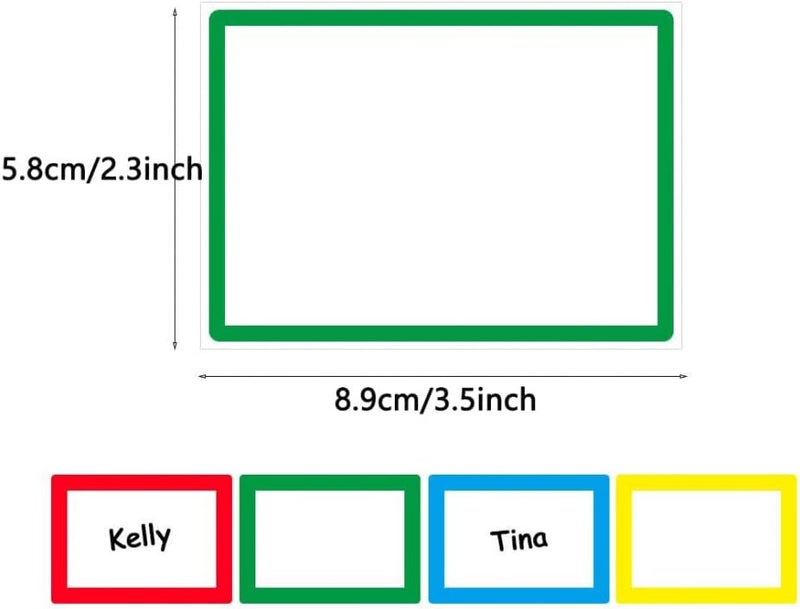 Goodern 300Pcs Colorful Plain Name Tag Sticker Labels Name Stickers With Perforated Line,Personalized Stickers,Name Tag Labels,Name Tag Stickers For Office School Meeting,Kids Teachers And Mailing - Image 3