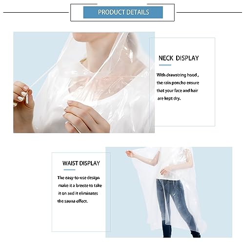 SWOGAA Disposable Rain Ponchos for Kids and Adults (Family 6 Pack) -50% Extra Thicker Men or Women Waterproof Emergency Rain Ponchos with Hood - Image 2