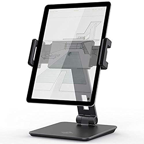 KABCON Tablet Stand,Tightness Adjustable Aluminum Alloy Tablet Stand for Desk, 360° Swivel Foldable Tablets Stands Dock for 4''-14''Tablets/Phone, iPad Series,Samsung Galaxy Tabs,Kindle Fire,Etc. - Image 1