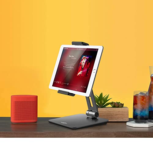 KABCON Tablet Stand,Tightness Adjustable Aluminum Alloy Tablet Stand for Desk, 360° Swivel Foldable Tablets Stands Dock for 4''-14''Tablets/Phone, iPad Series,Samsung Galaxy Tabs,Kindle Fire,Etc. - Image 5