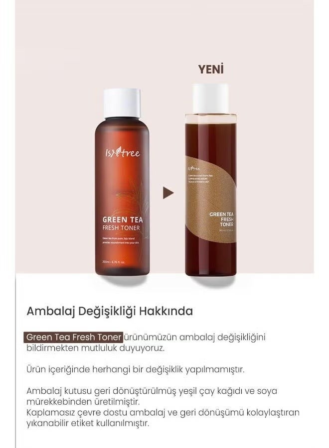 IsNtree Green Tea Fresh Toner 200ml | Pore & Sebum Care | pH Balancing | Soothing & Hydrating | For Sensitive, Oily, Combination, Dry Skin Types | Korean Skincare - Image 2
